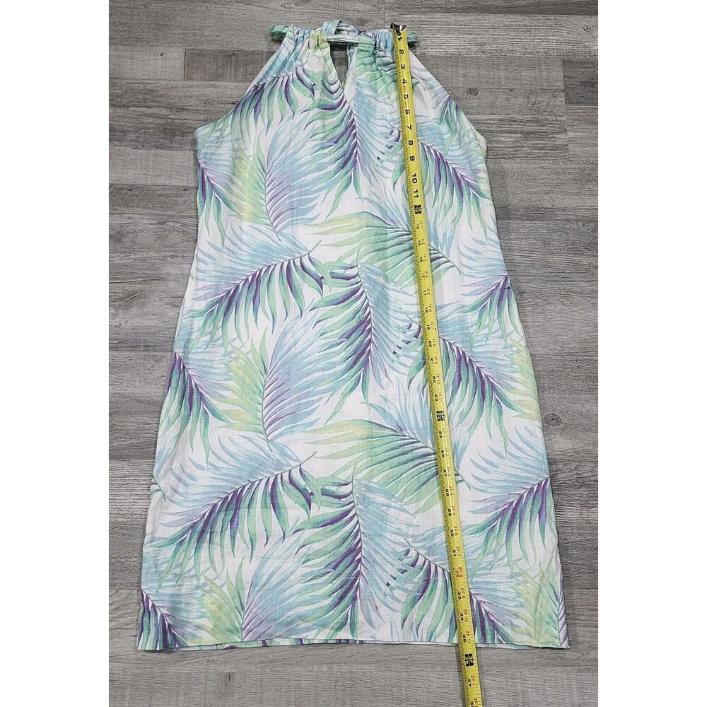 Tommy Bahama Womens Leinani Leaves Tropical Halter Dress 100% Linen Sizes Small - Picture 4 of 8
